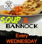 Vegetable soup with bannock.